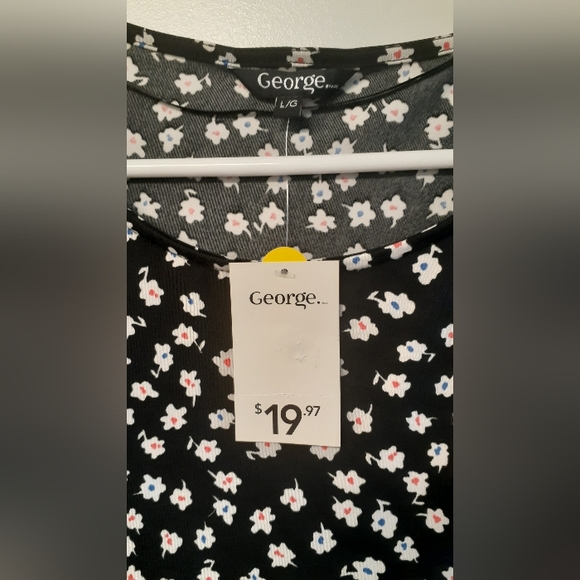 NWT black flowy George brand dress - size large - Picture 2 of 6